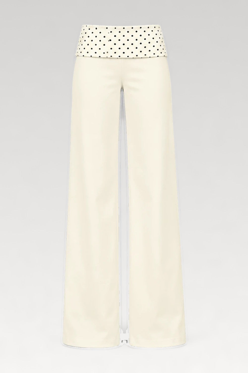 Legging évasé seconde peau blanc à pois