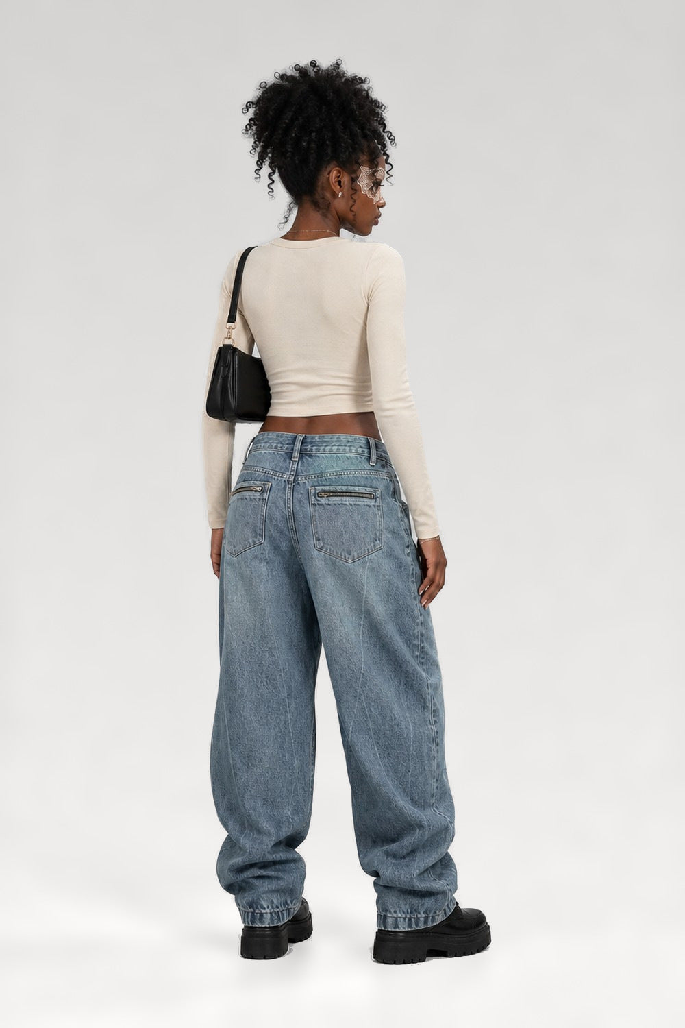 Jean asymétrique à poches zippées