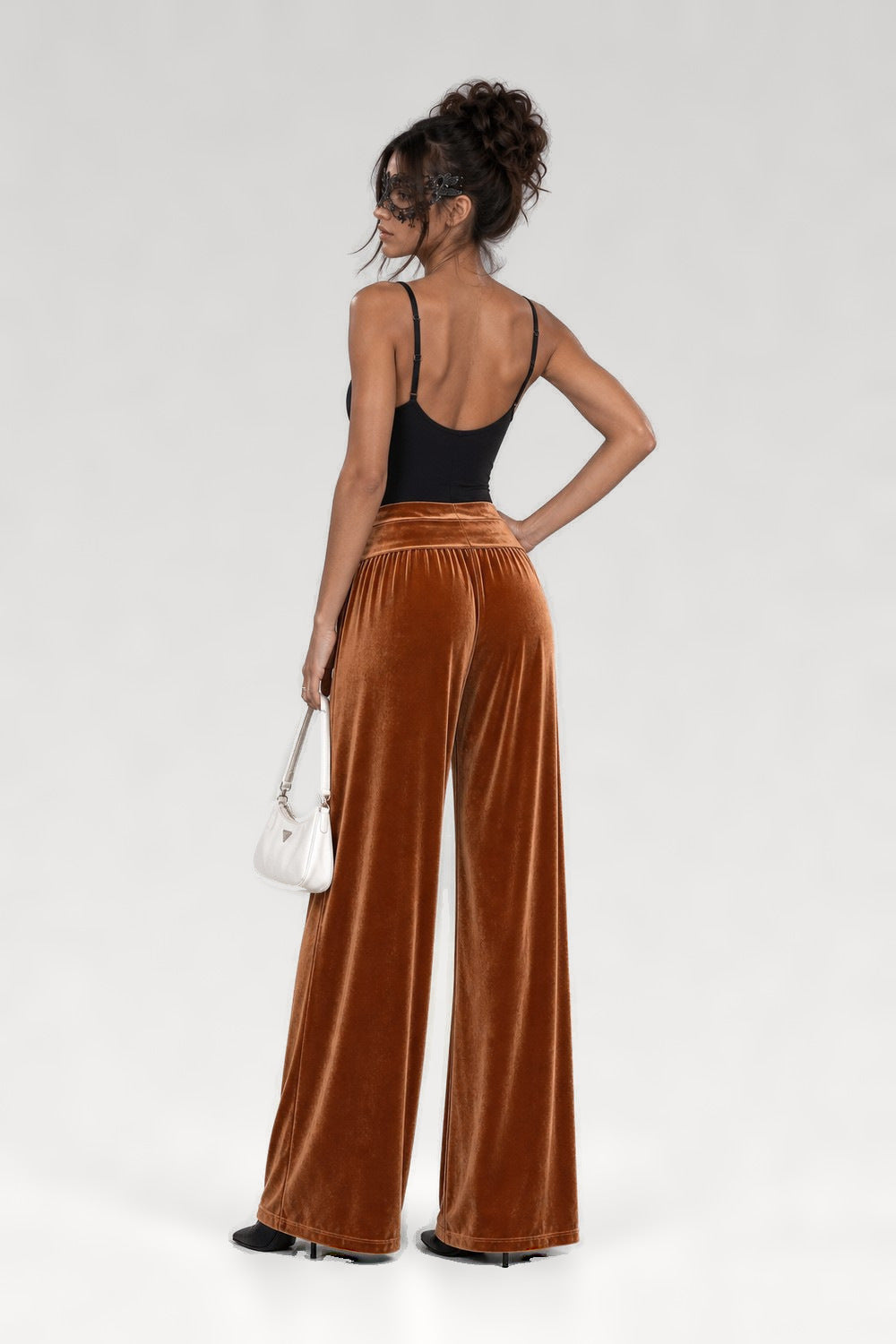 Pantalon large en velours