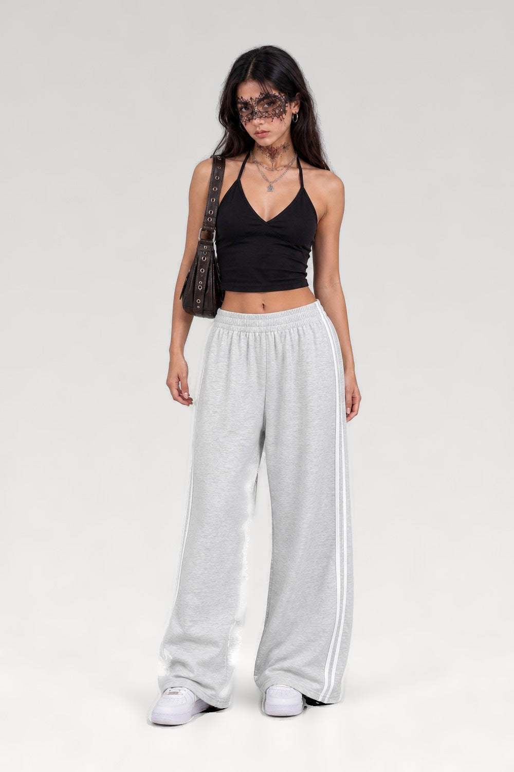 Pantalon large rayé