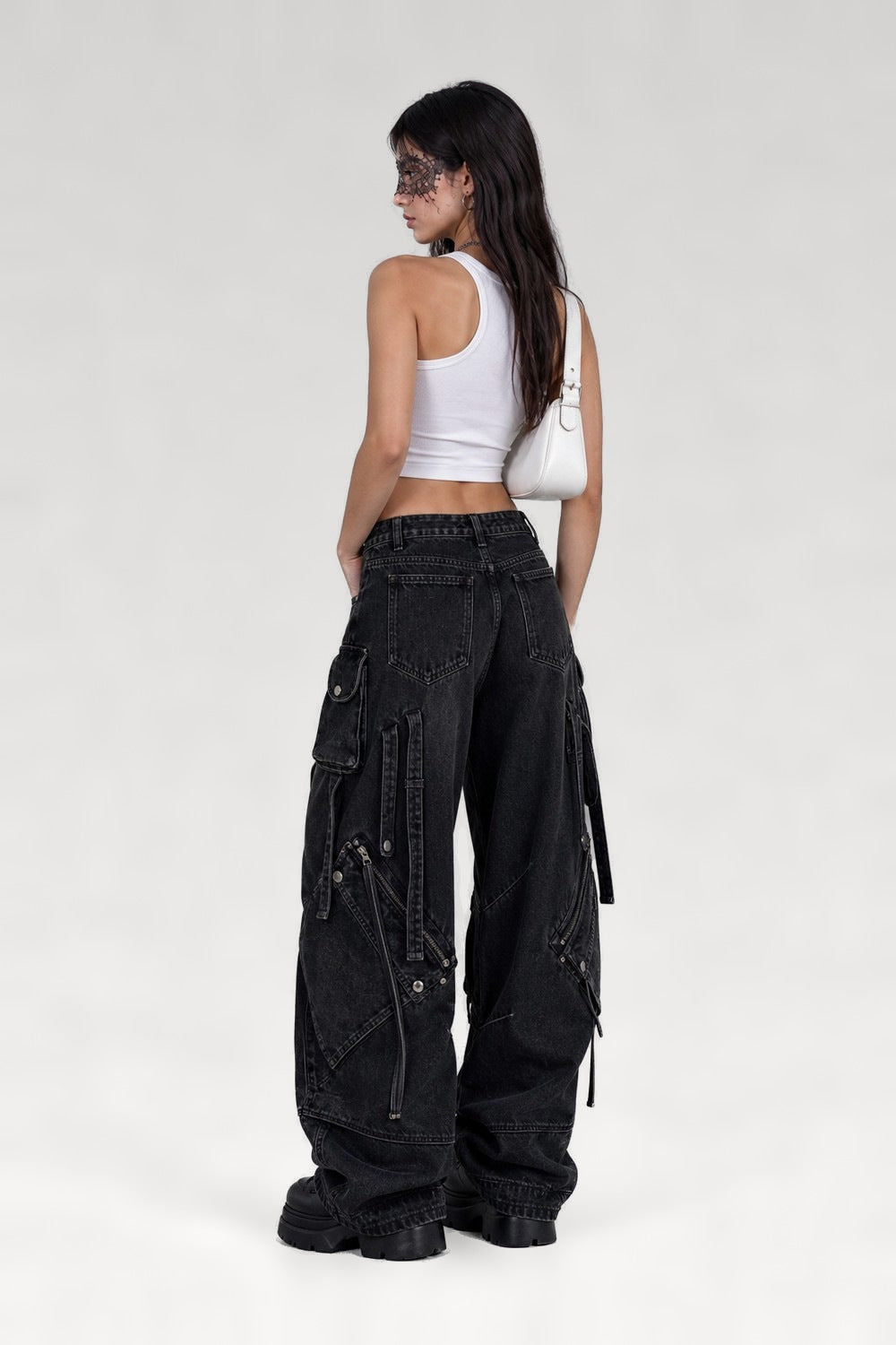 Jean cargo baggy noir