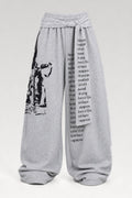 Pantalon baggy gothique imprimé lettres