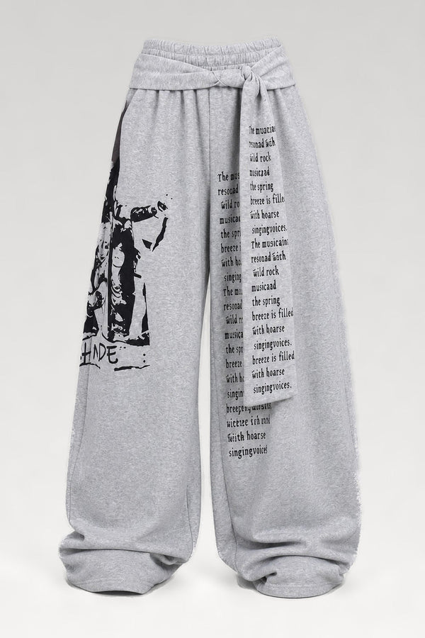 Pantalon baggy gothique imprimé lettres