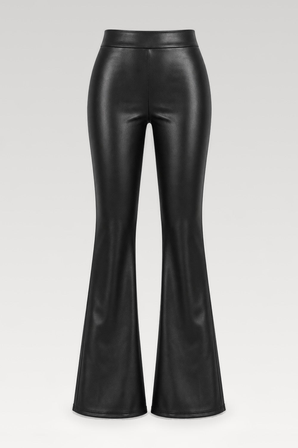 Pantalon évasé en simili cuir