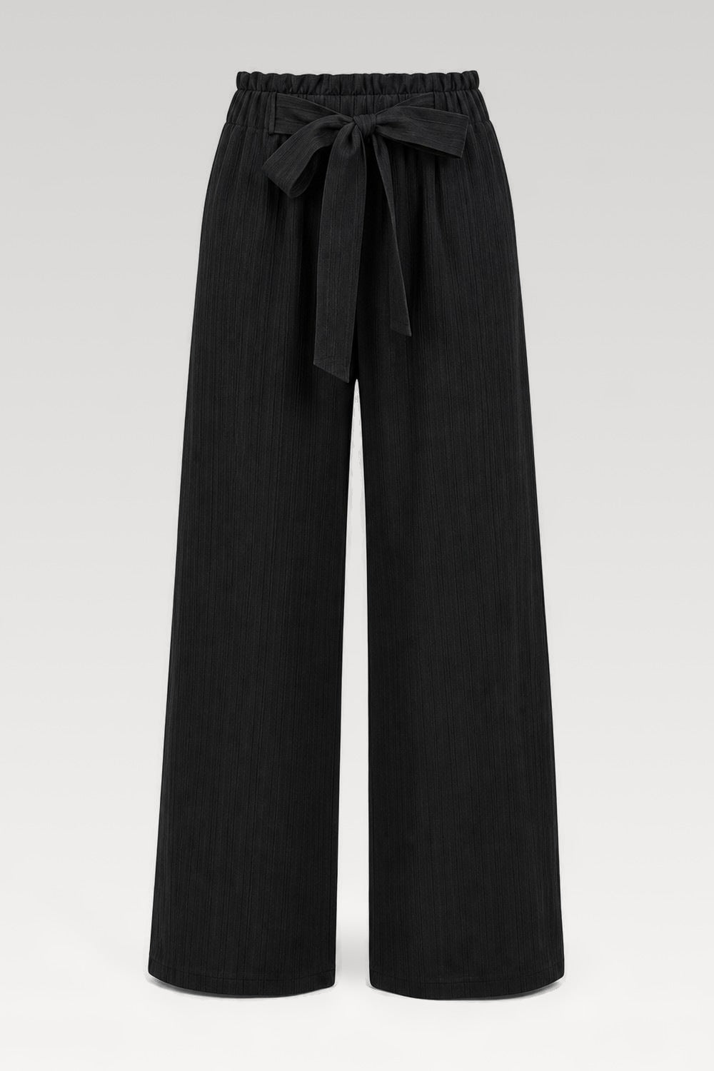 Pantalon rayé à ceinture nouée