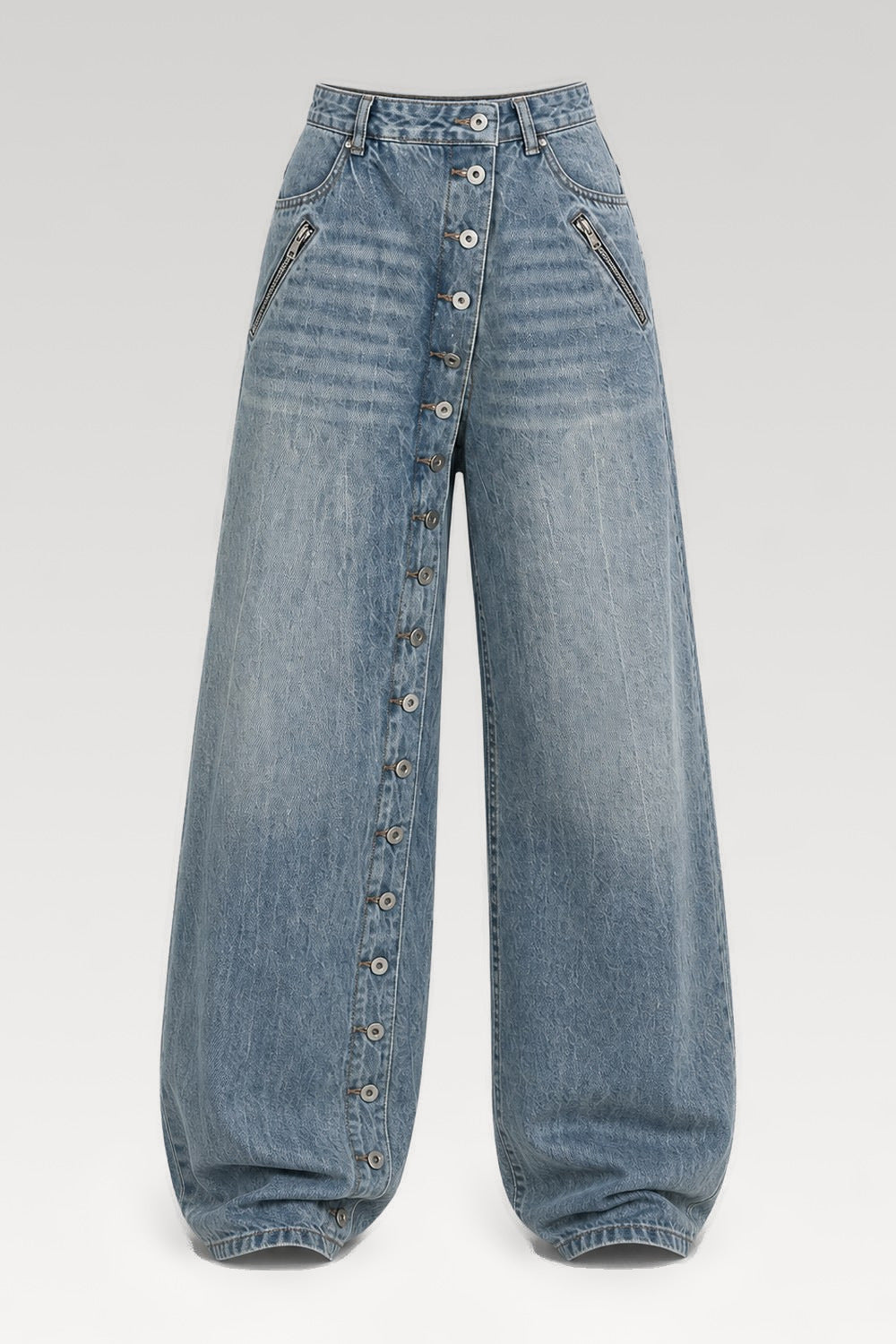 Jean asymétrique à poches zippées