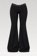 Pantalon évasé en dentelle