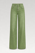 Jean large multi-boutons