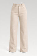 Jean droit taille haute beige