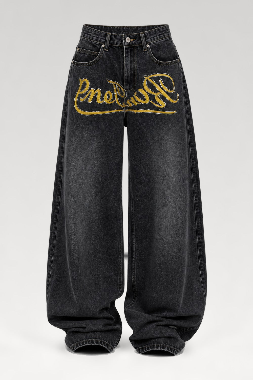 Jean baggy brodé de strass
