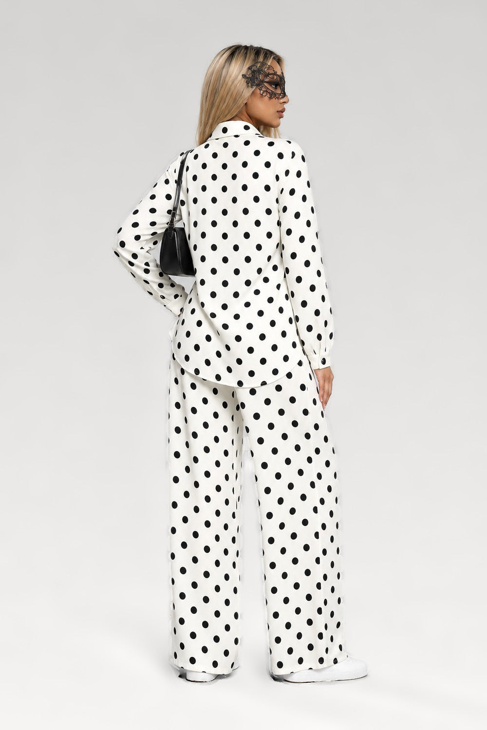Ensemble chemise à pois et pantalon large