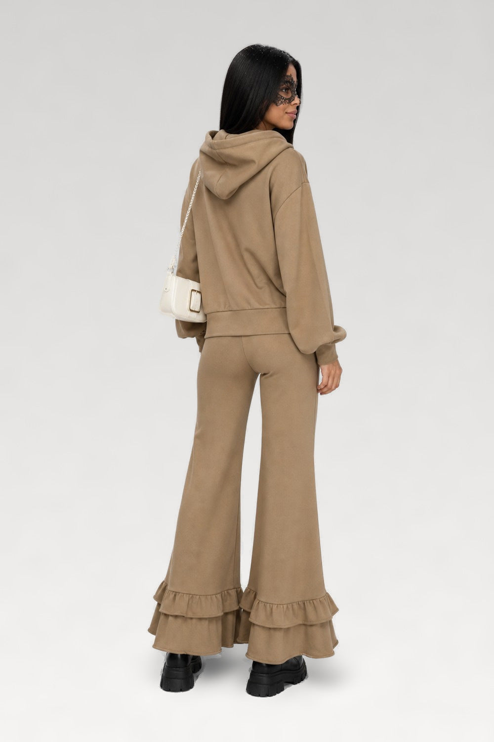 Ensemble sweat demi-zip et pantalon évasé