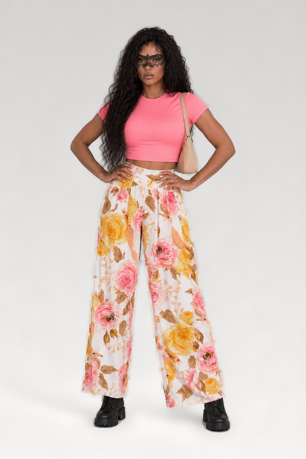 Ensemble fleuri haut et pantalon large