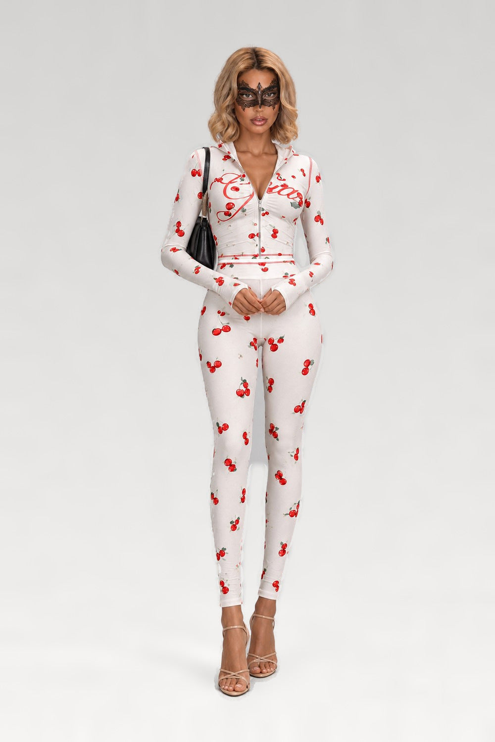 Ensemble capuche et pantalon imprimé cerises