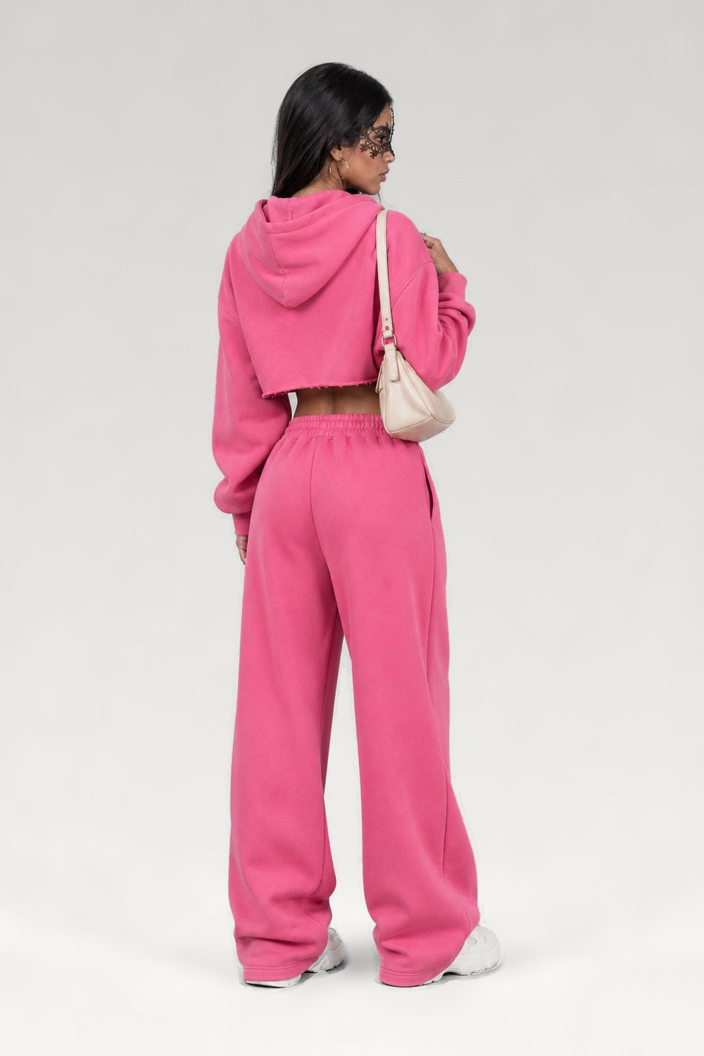 Ensemble sweat zippé court et pantalon