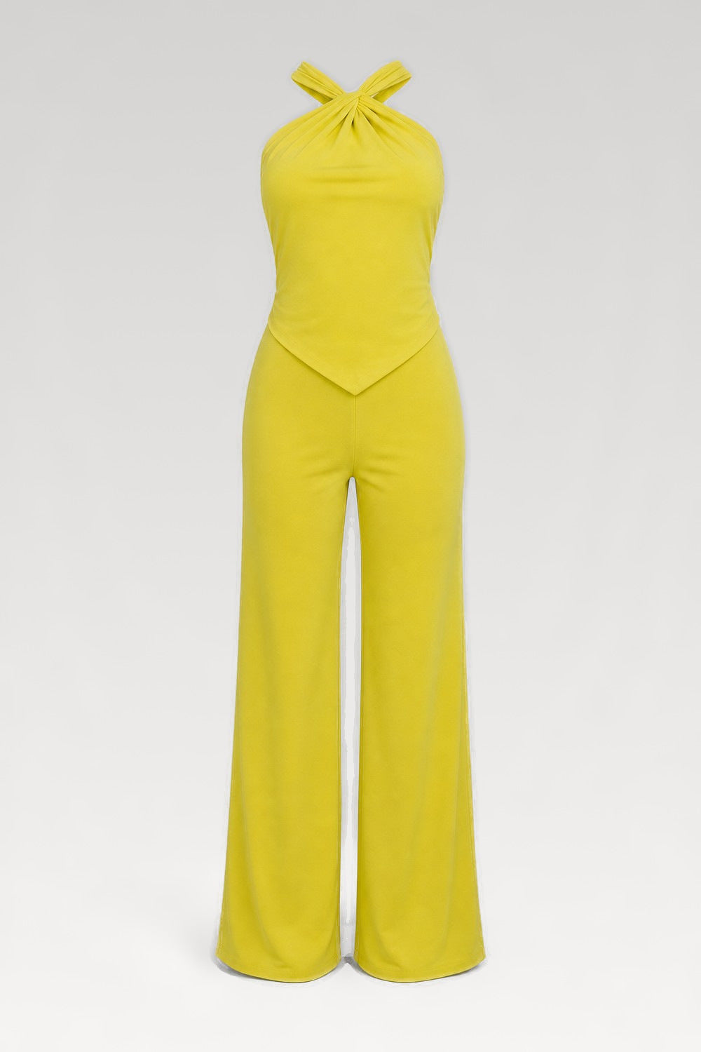 Ensemble top dos nu et pantalon large