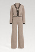 Ensemble cardigan et pantalon en tricot