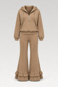 Ensemble sweat demi-zip et pantalon évasé