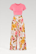 Ensemble fleuri haut et pantalon large