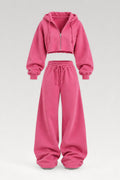 Ensemble sweat zippé court et pantalon