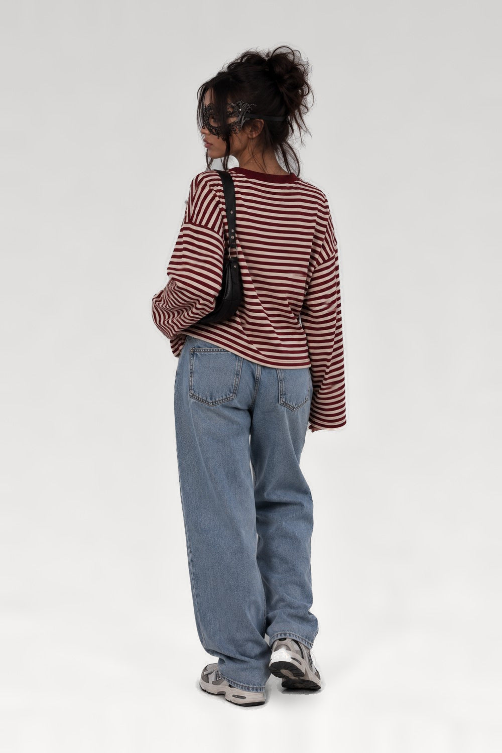 T-shirt rayé oversize manches longues