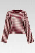 T-shirt rayé oversize manches longues