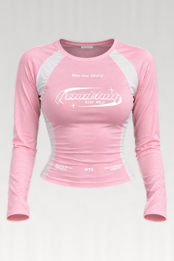 T-shirt moto de course rose