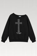 Sweat à capuche grunge épaule dénudée