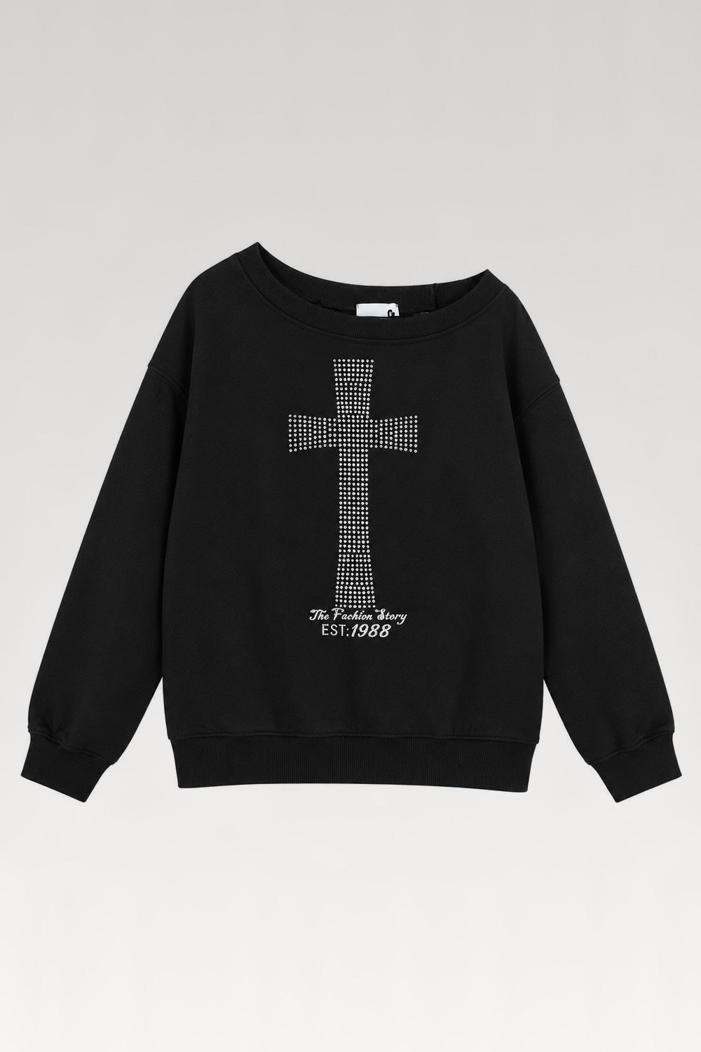 Sweat à capuche grunge épaule dénudée