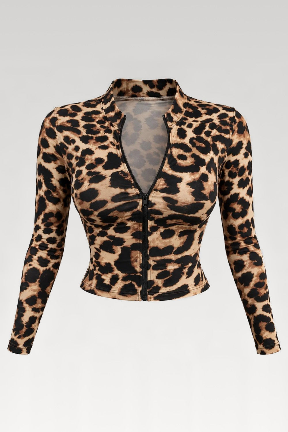 Veste zippée imprimé léopard