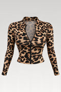 Veste zippée imprimé léopard