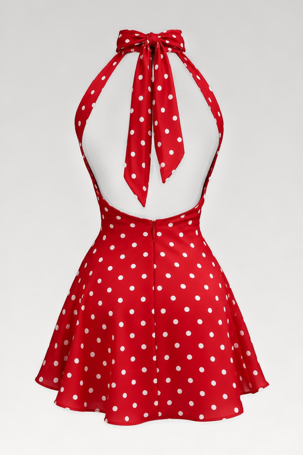 Mini robe à pois dos nu