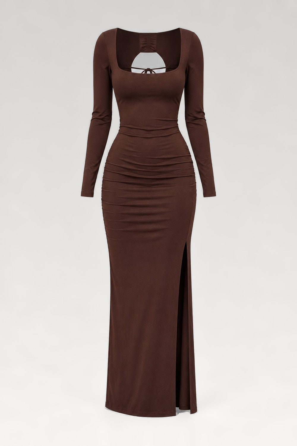 Robe midi manches longues dos nu