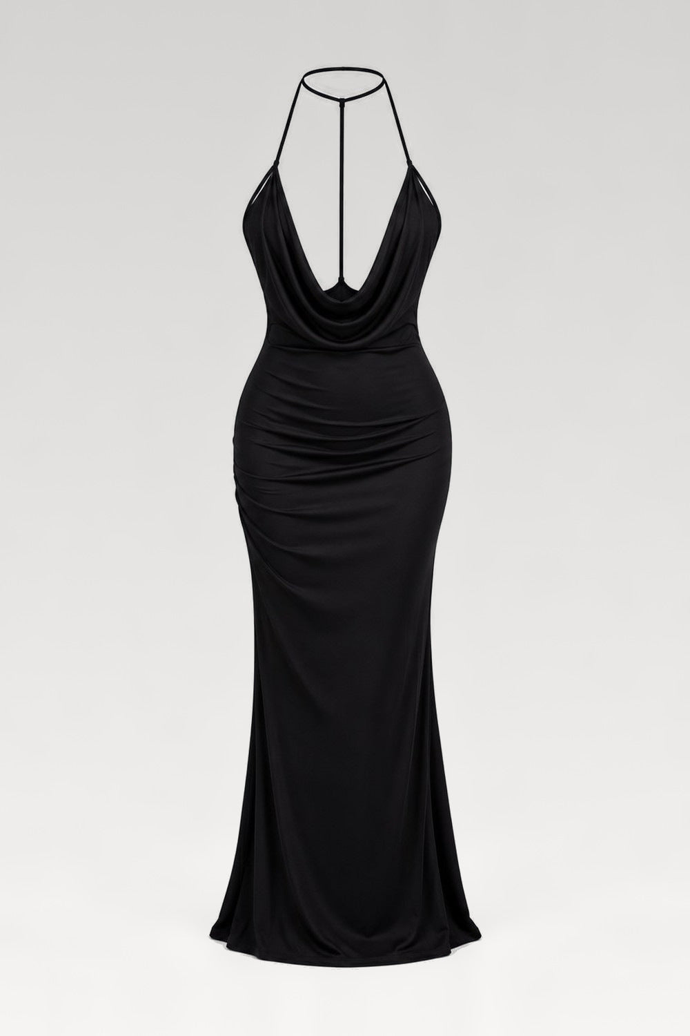Robe longue moulante dos nu anneau doré