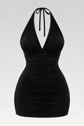 Mini robe col licou texturée