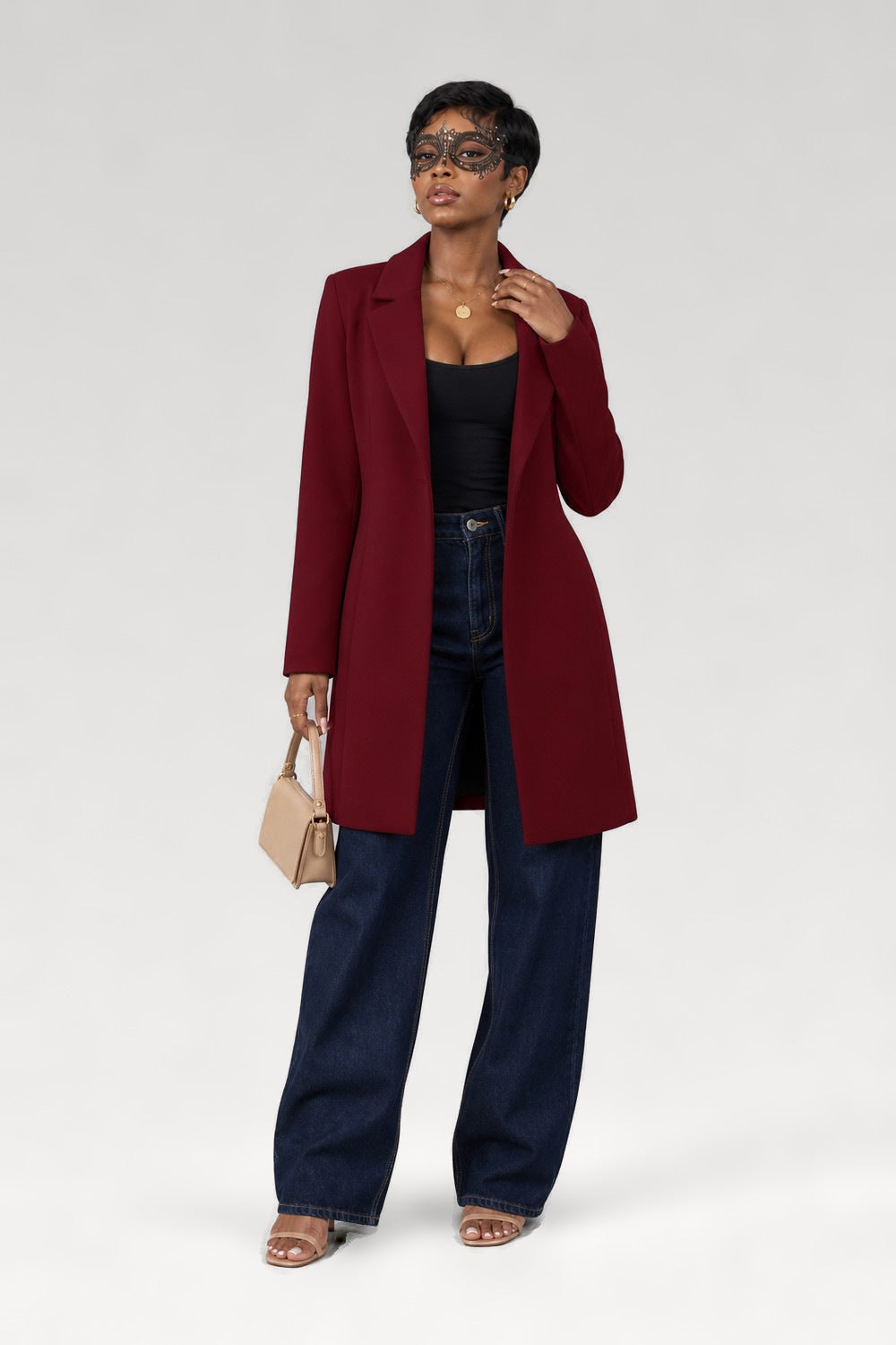 Manteau mi-long en laine