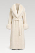 Manteau long en laine lacé