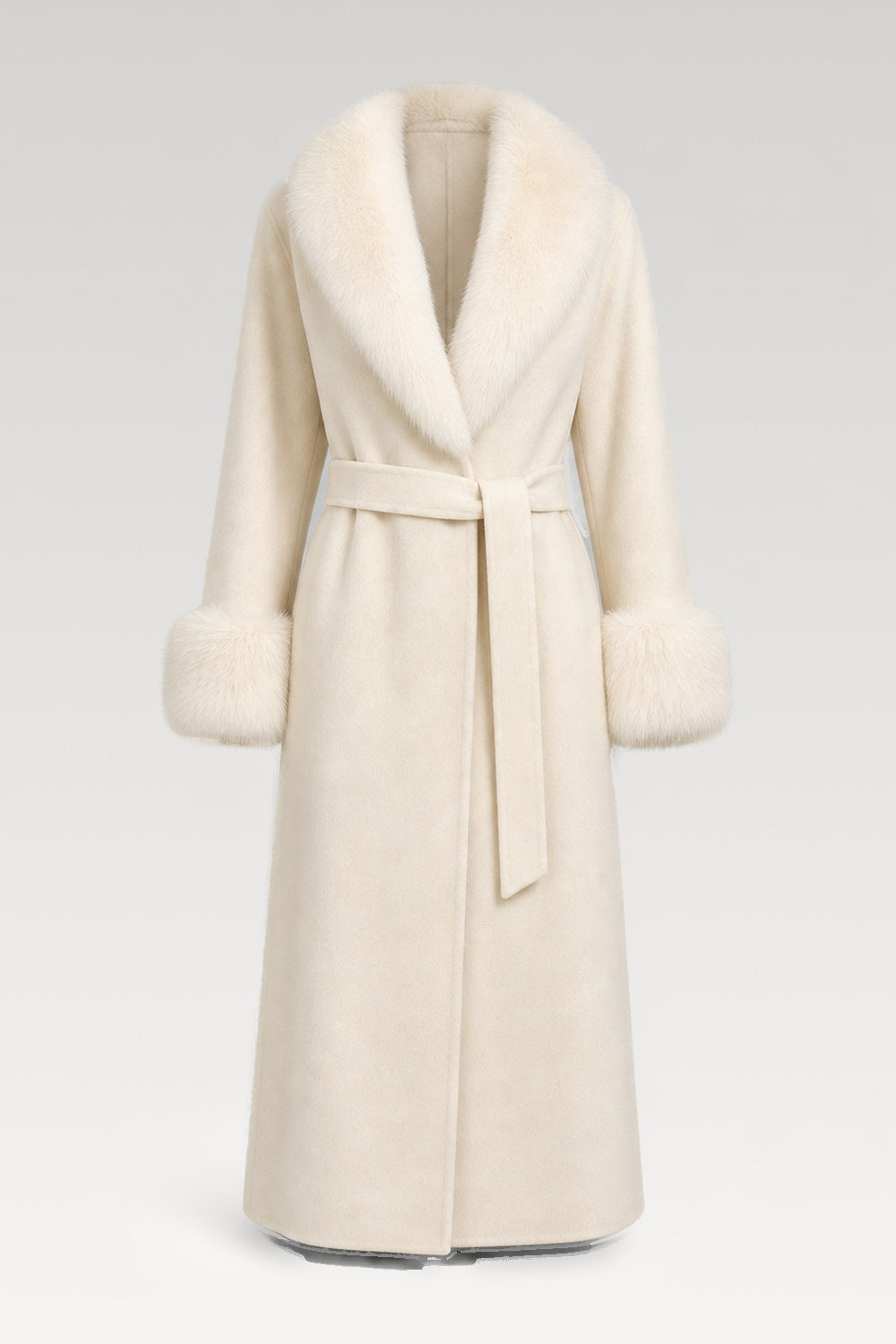 Manteau long en laine lacé