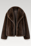 Manteau court fausse fourrure dégradé