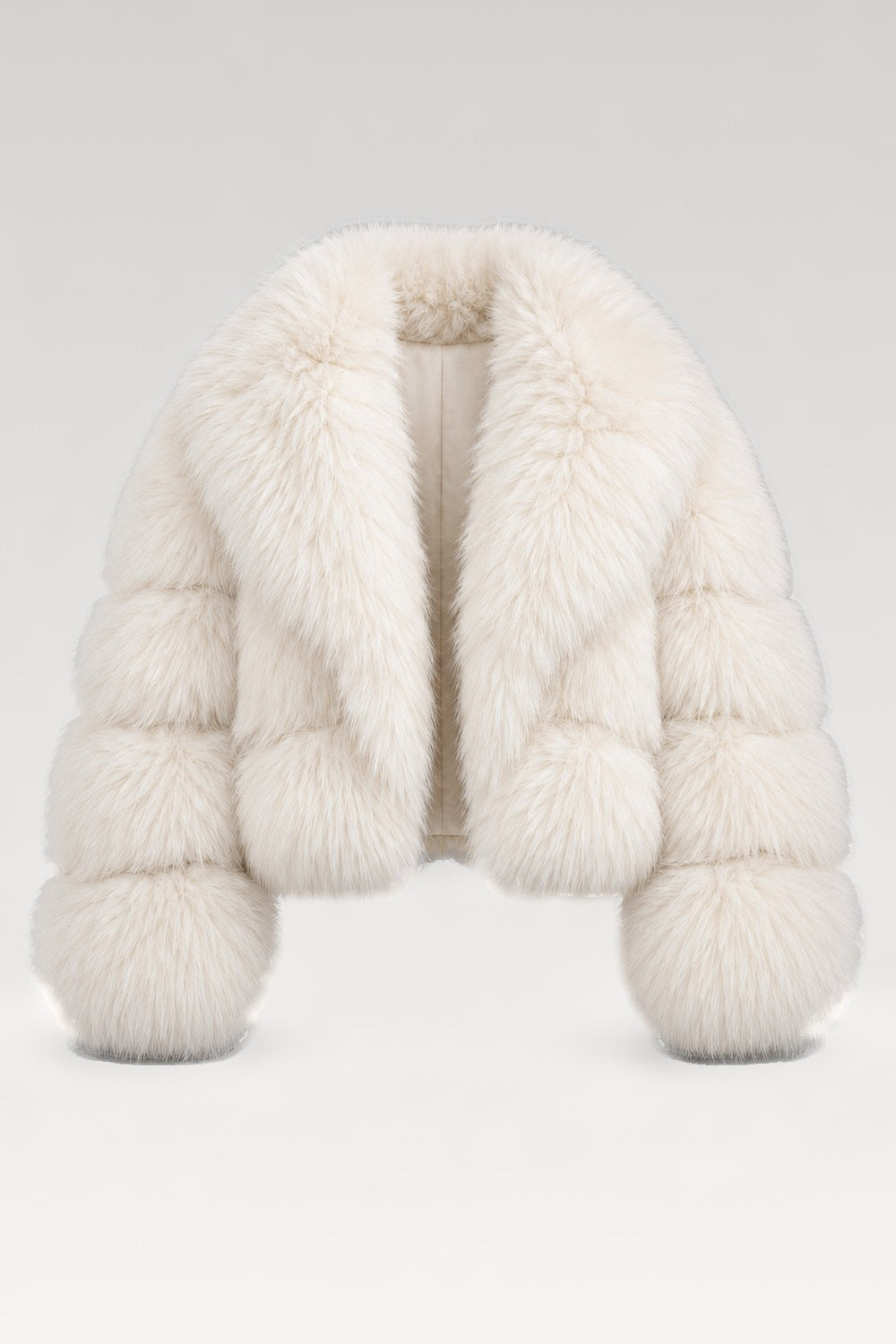 Manteau court fausse fourrure blanc