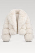 Manteau court fausse fourrure blanc