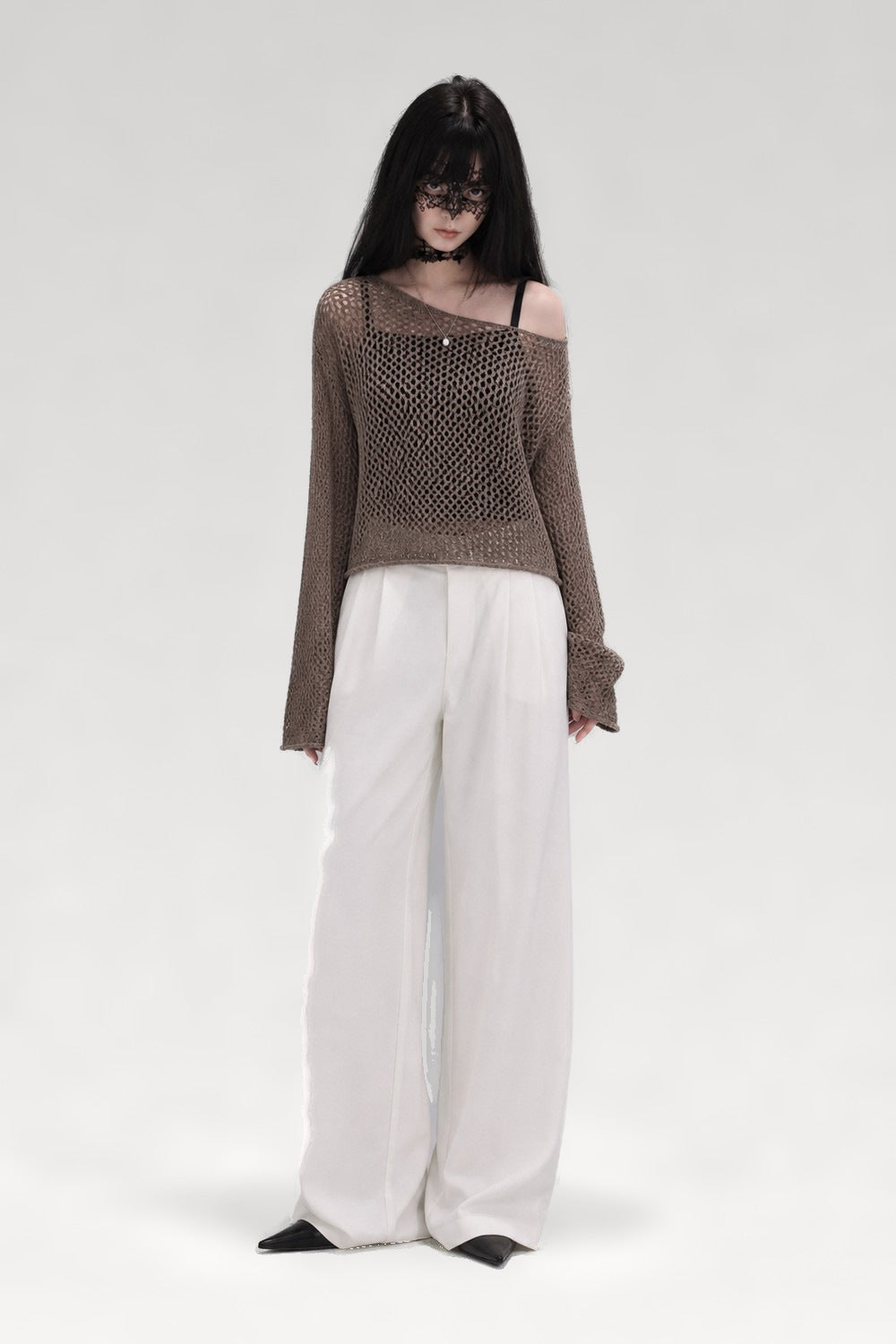 Pull fin vintage manches longues