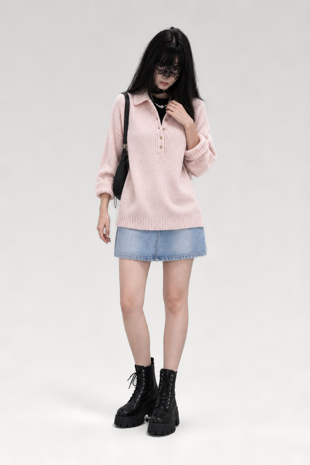 Pull ample col tailleur