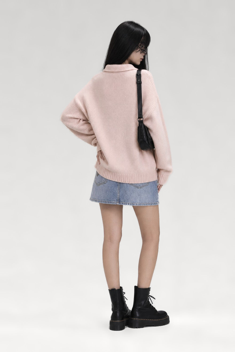 Pull ample col tailleur