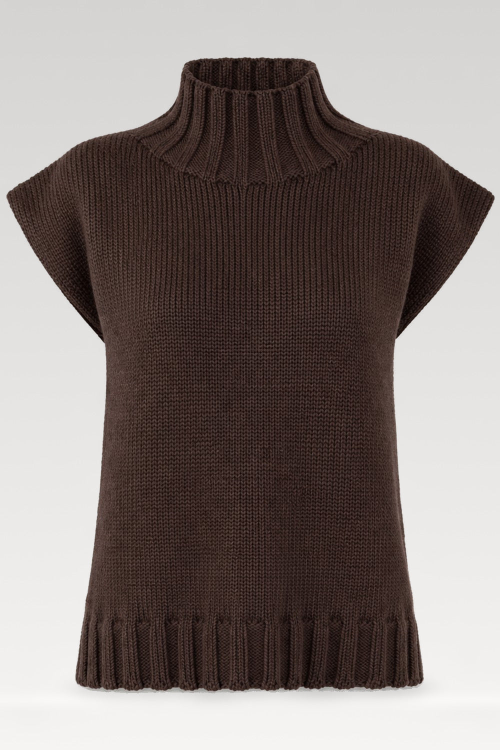 Pull sans manches col roulé
