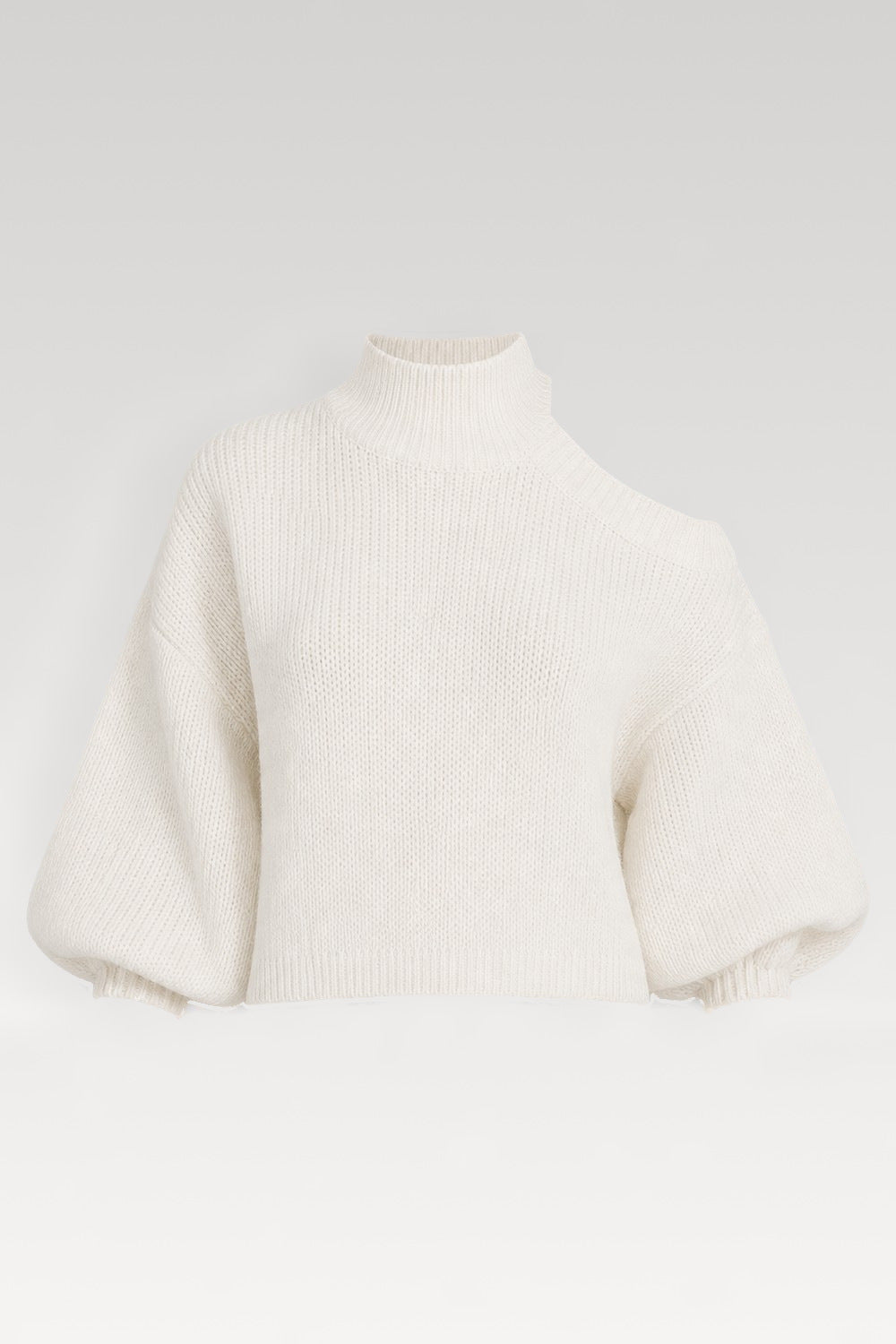 Pull court épaules dénudées manches bouffantes