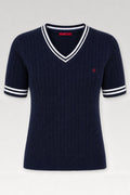 Pull torsadé col V preppy