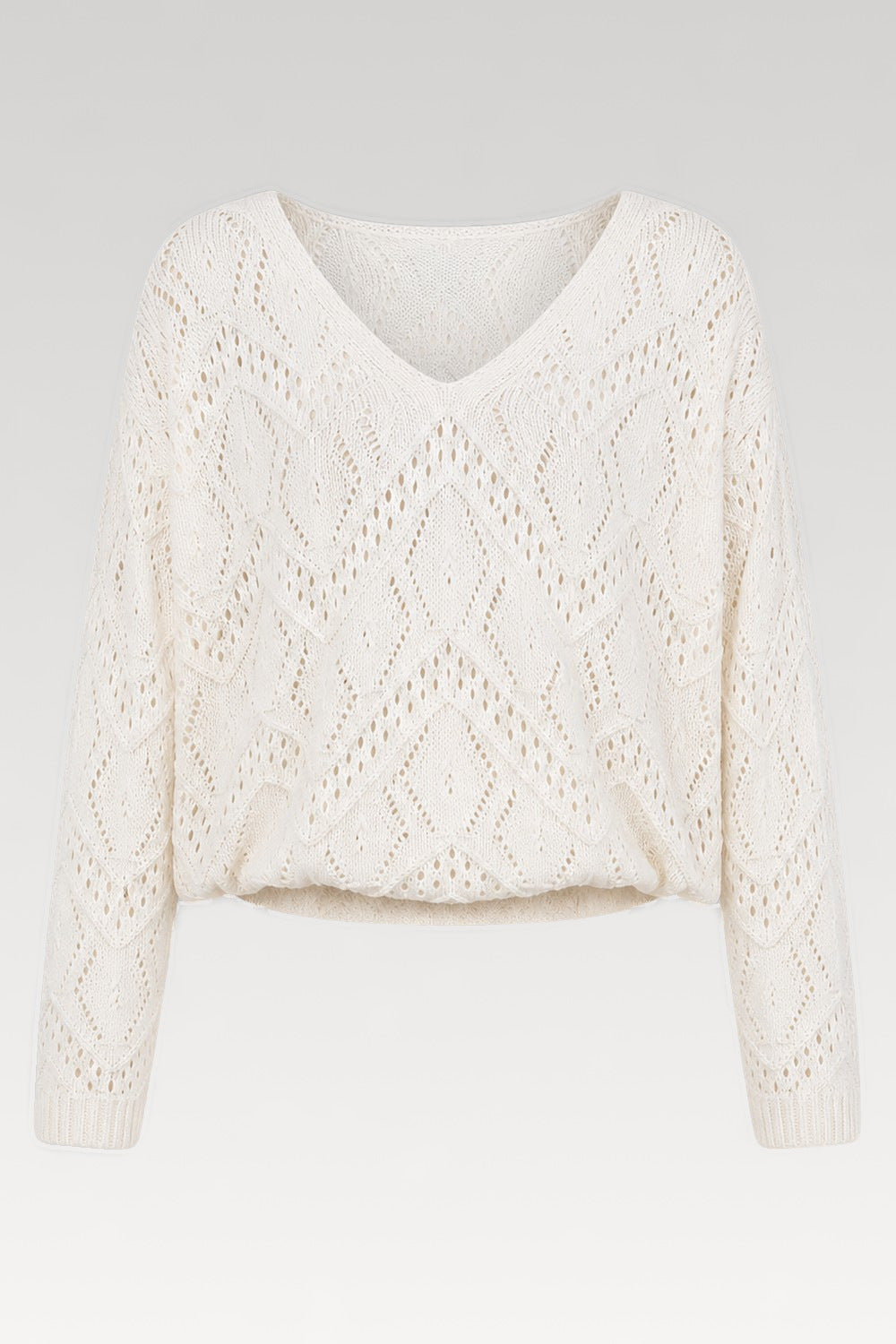 Pull court en pointelle