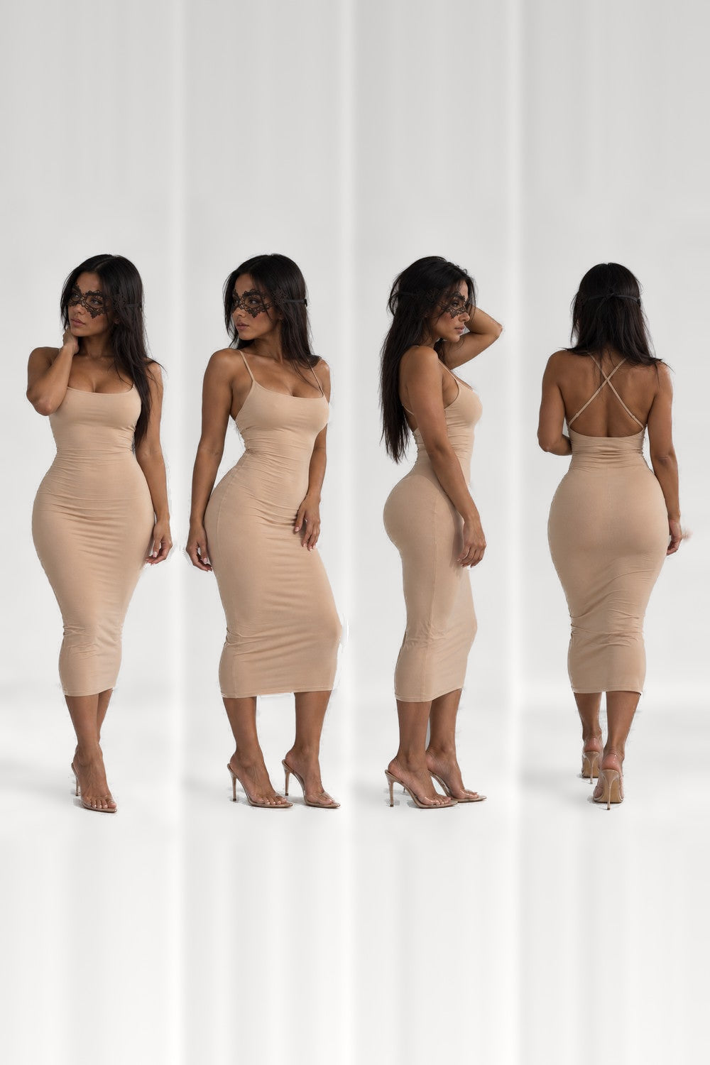 Robe longue dos nu à bretelles