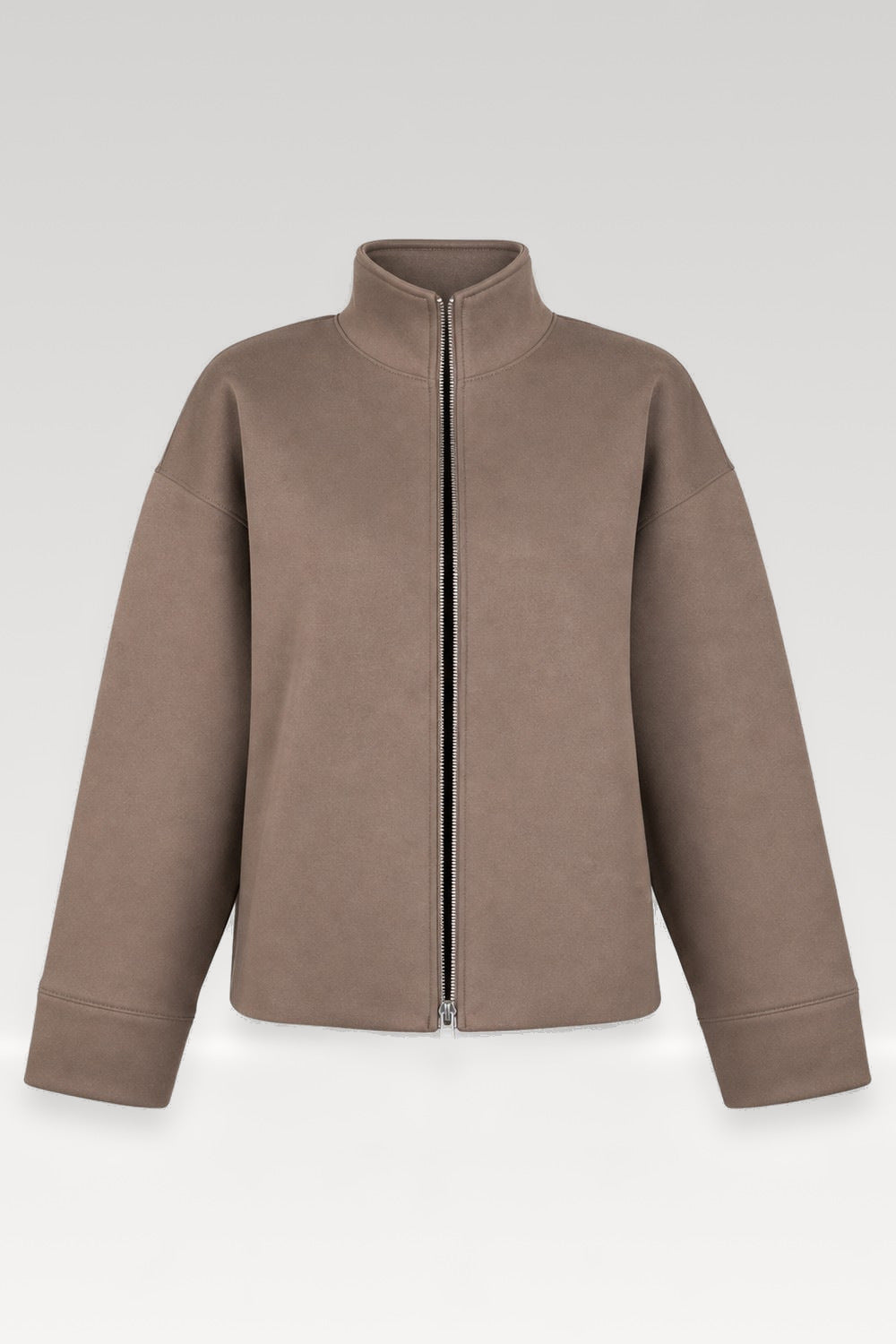 Cardigan zippé col montant